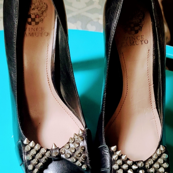 HOST PICK! 🎉🎊 SUPER RARE!80's Vince Camuto pin up spiked black stilettos Sz9 - Picture 2 of 12